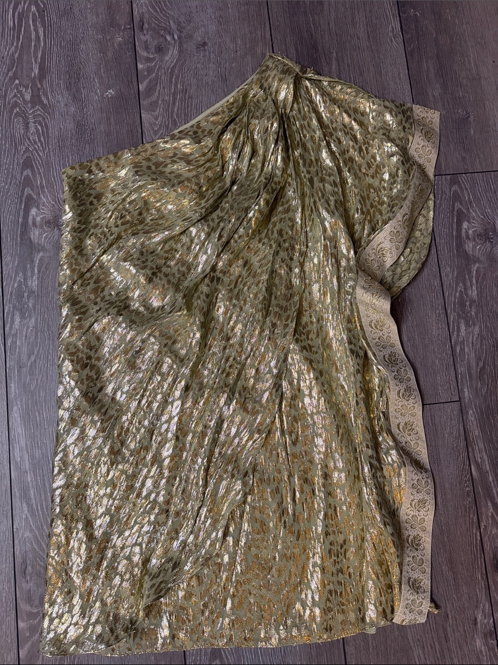 Badgley Mischka One-Shoulder Shimmering Gold Mini Dress - Picture 3 of 6